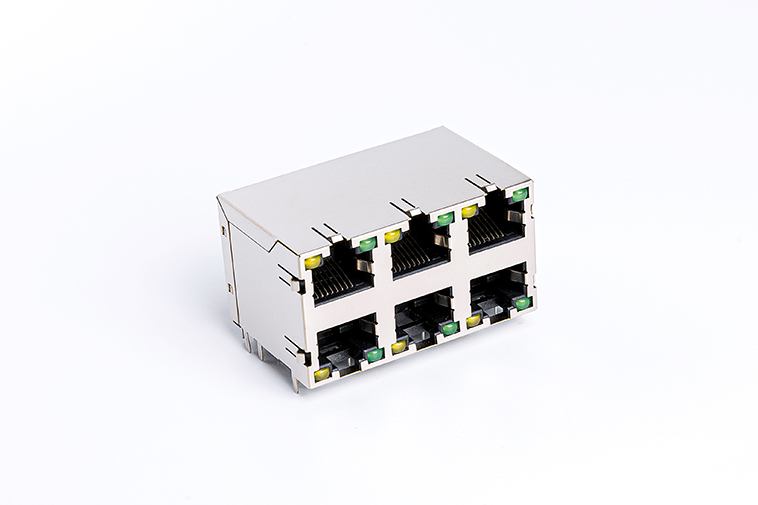 90度RJ45网络连接器 卧式8P8C