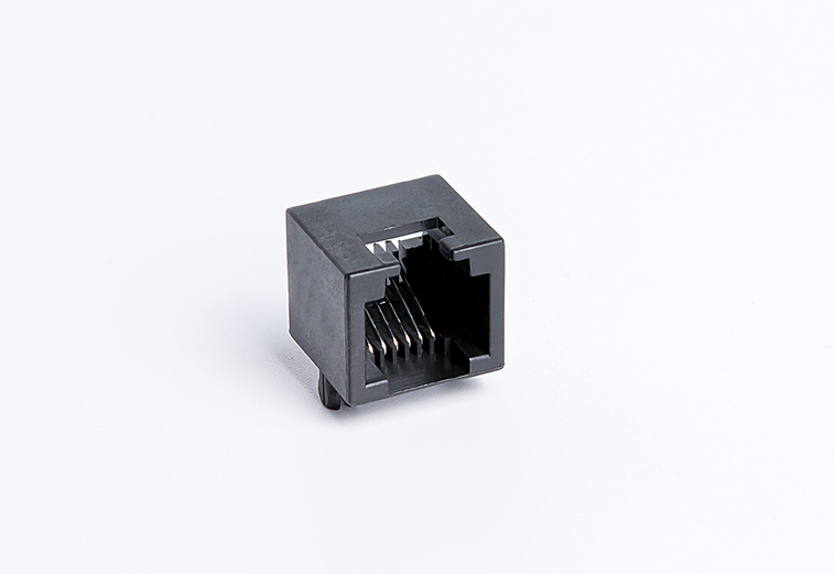 RJ11卧式6P6C顶部有缺口 90度全塑无