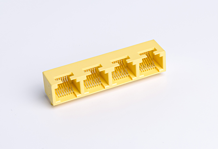 8P8C非屏蔽MINI短体板端1X4连体RJ